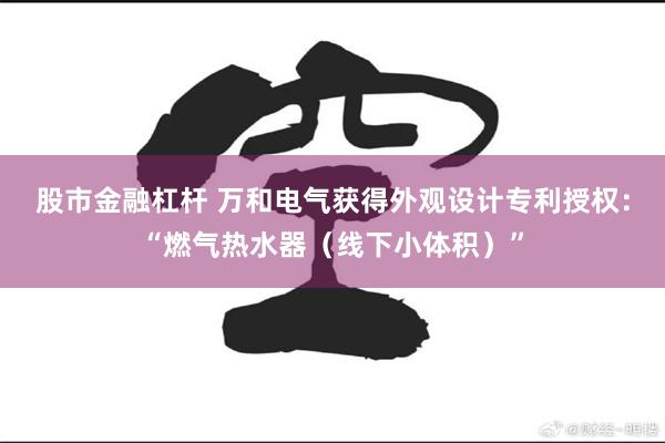 股市金融杠杆 万和电气获得外观设计专利授权：“燃气热水器（线下小体积）”