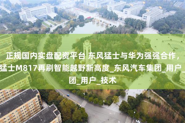 正规国内实盘配资平台 东风猛士与华为强强合作，东风猛士M817再刷智能越野新高度_东风汽车集团_用户_技术