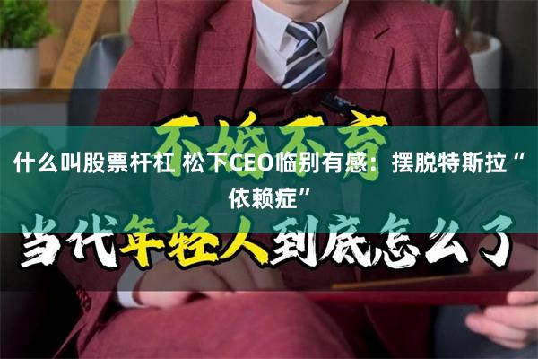 什么叫股票杆杠 松下CEO临别有感：摆脱特斯拉“依赖症”
